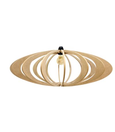Suspension bois graphique de 70 cm, un luminaire élégant qui diffuse une lumière douce et chaleureuse.