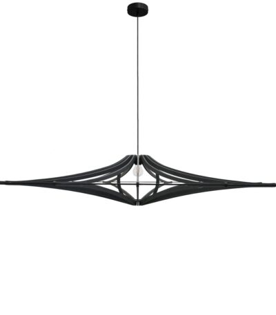 Suspension design XL Singing noire 160 cm, luminaire architectural grand format
