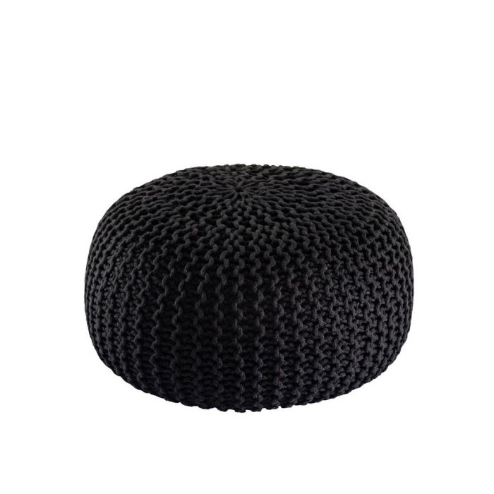 Pouf en maille tricot Ø45 cm – Intérieur & extérieur
