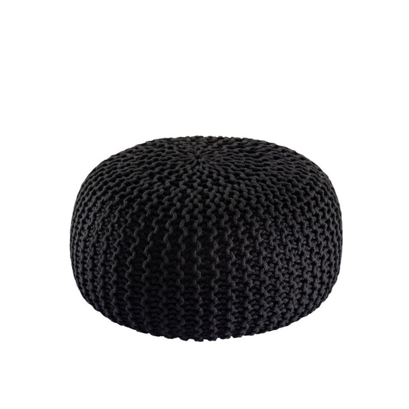 Pouf en maille tricot Ø45 cm – Intérieur & extérieur