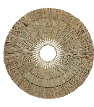 Décoration murale bohème Mengdong – Déco murale ronde en fibres naturelles