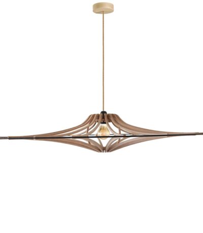 Suspension Singing Brut – Taille D90cm – câble en lin et rosace bois à personnalisé.