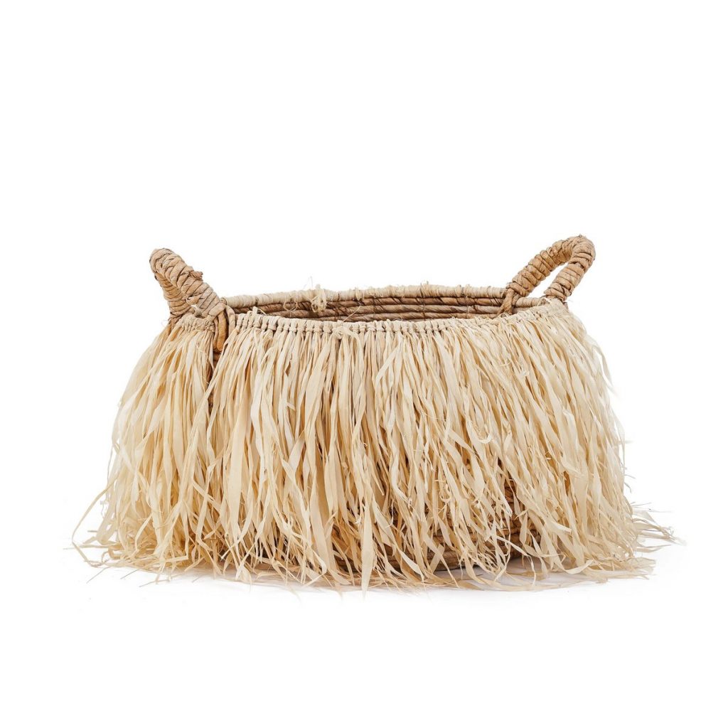 Panier en raphia Aloha – Panier décoratif bohème en fibres naturelles