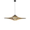 Suspension bois brut SINGING D65, luminaire contemporain pour plafond bas