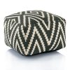 Pouf kilim carré en coton tissé main – motif géométrique