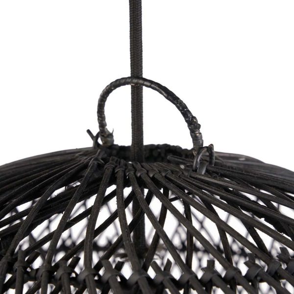 Suspension en rotin Bulle – Noir – M