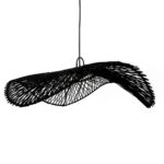 Suspension rotin noir Le Chapeau abat-jour design tressé à la main