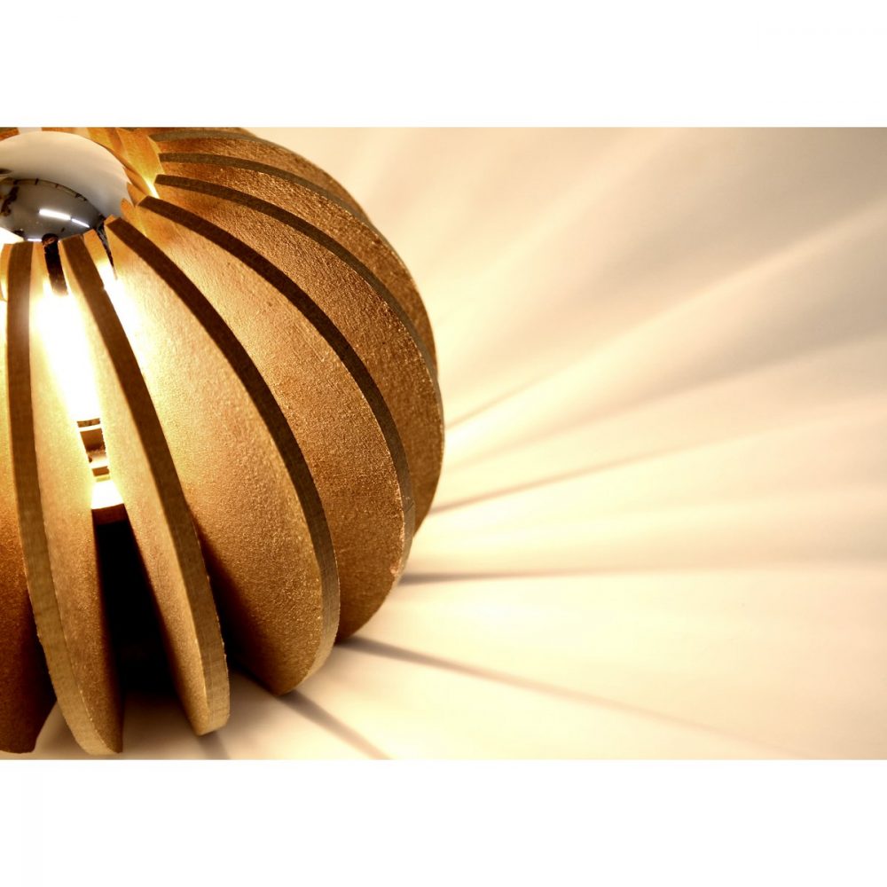Lampe à poser design en bois – Ø 20 cm
