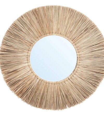 Miroir Alang Alang naturel L - miroir mural bohème en fibres naturelles