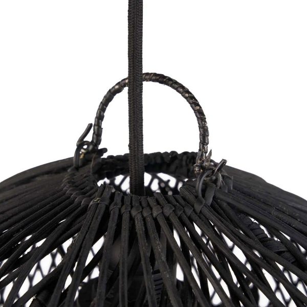 Suspension en rotin Bulle – Noir – S