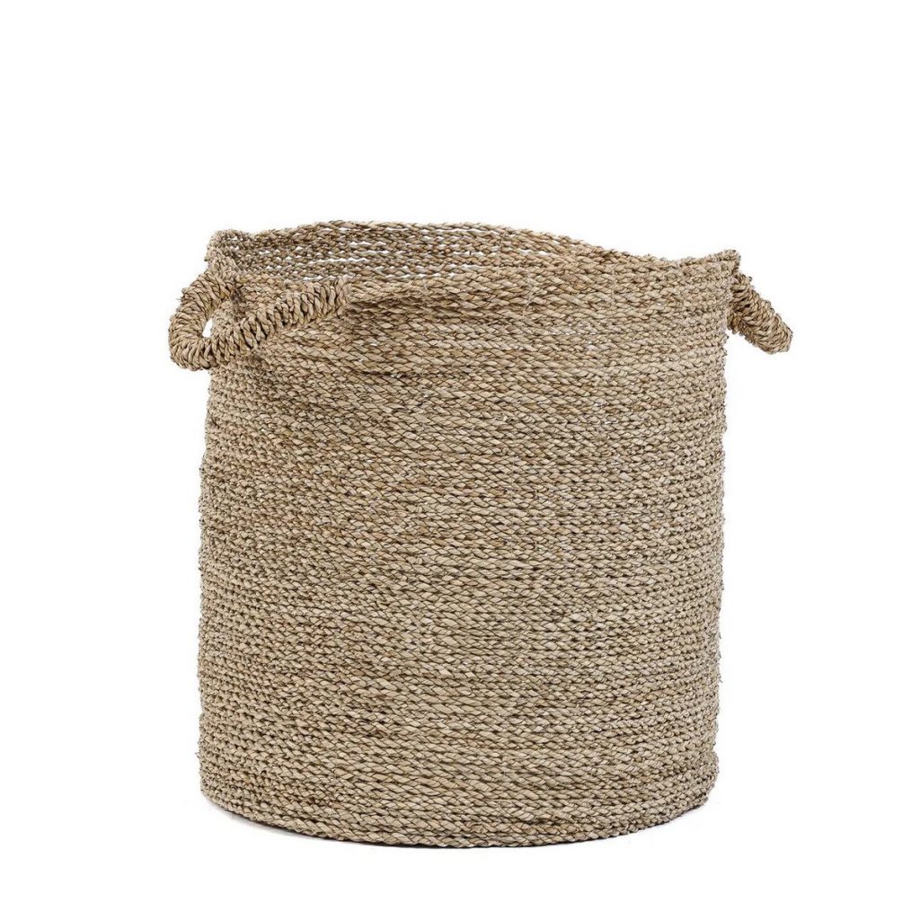Paniers Sensity – XL, panier de rangement en jonc de mer tressé avec poignées