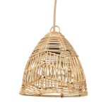 Suspension Bala - S en rotin naturel tressé petite taille style bohème.