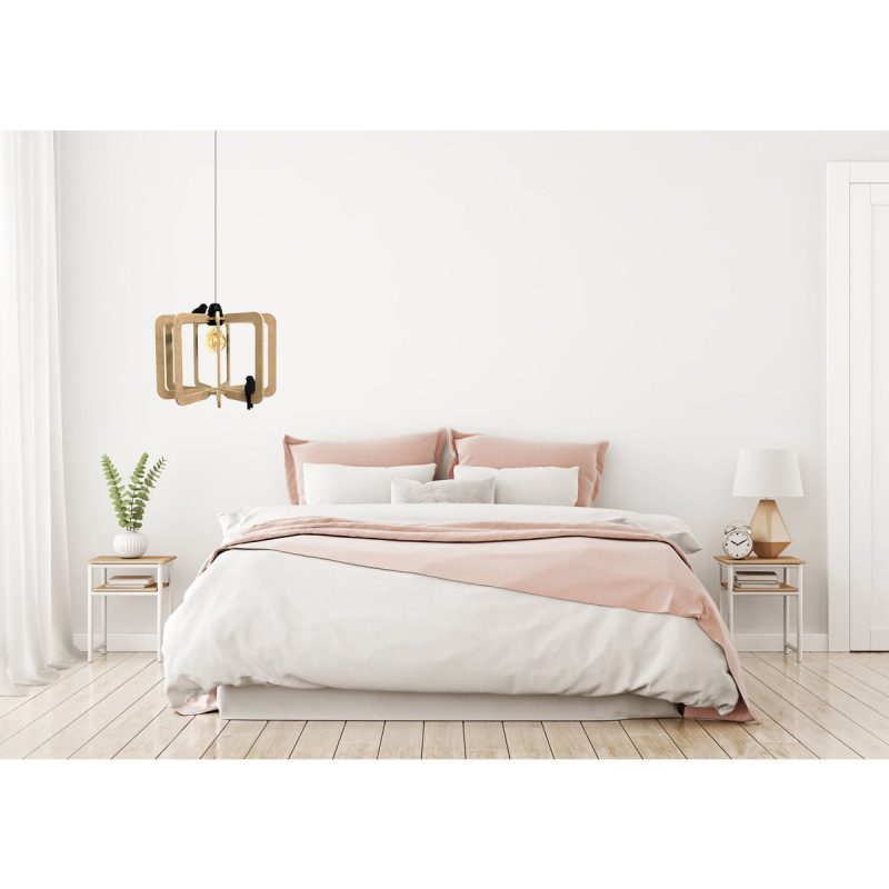 Suspension design bois Bird – Ø30 cm