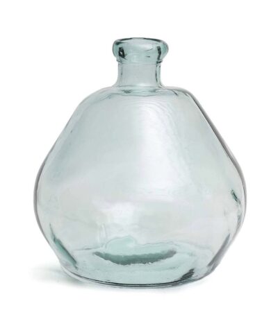 Vase Bolai - Bleu vase en verre recyclé bleu forme arrondie décorative