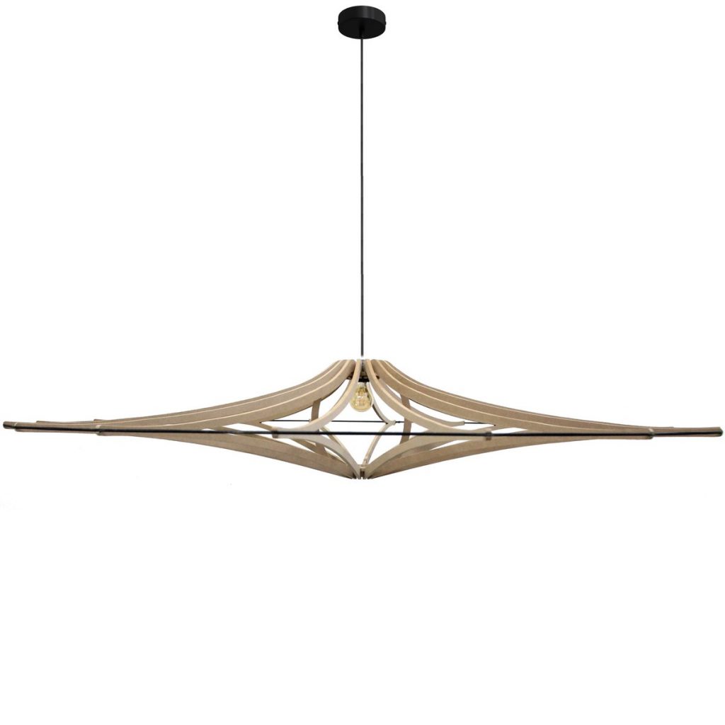 Suspension Design XL D160 cm SINGING BRUT en MDF brut suspension grand format fabrication française