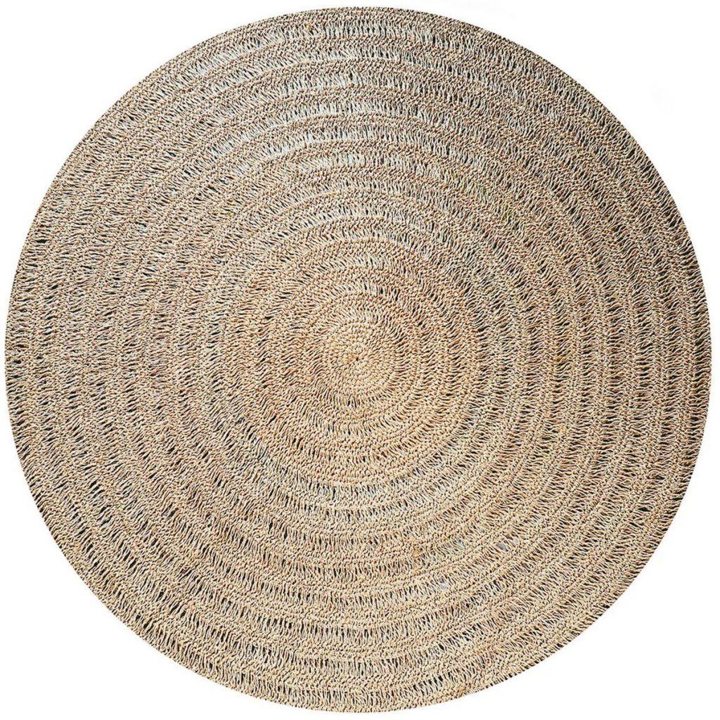 Tapis en jonc de mer naturel 200 cm en fibres végétales tressées