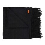 Jeté de lit Gypsy - Noir en coton style bohème moderne posé en bout de lit