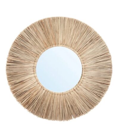 Miroir Alang Alang naturel M, miroir mural bohème en fibres naturelles