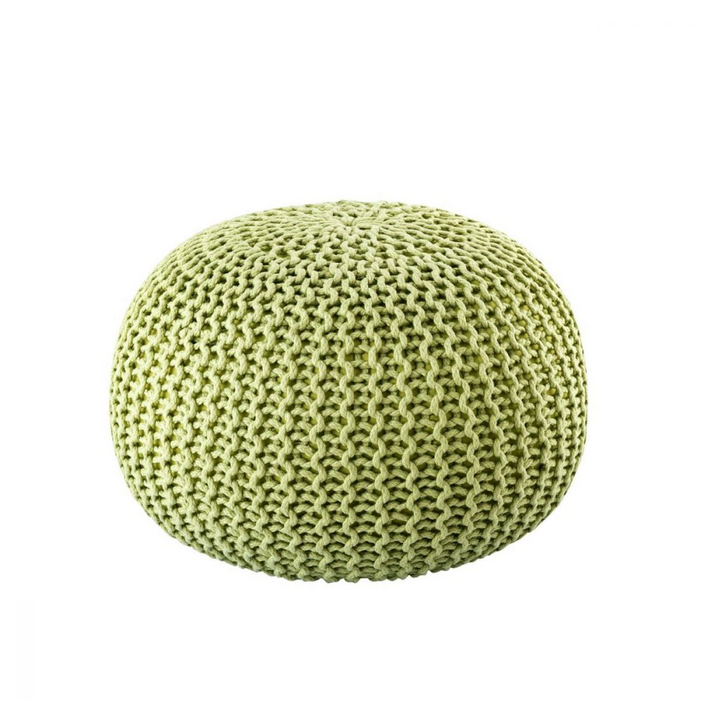 Pouf en maille tricot Ø45 cm – Intérieur & extérieur