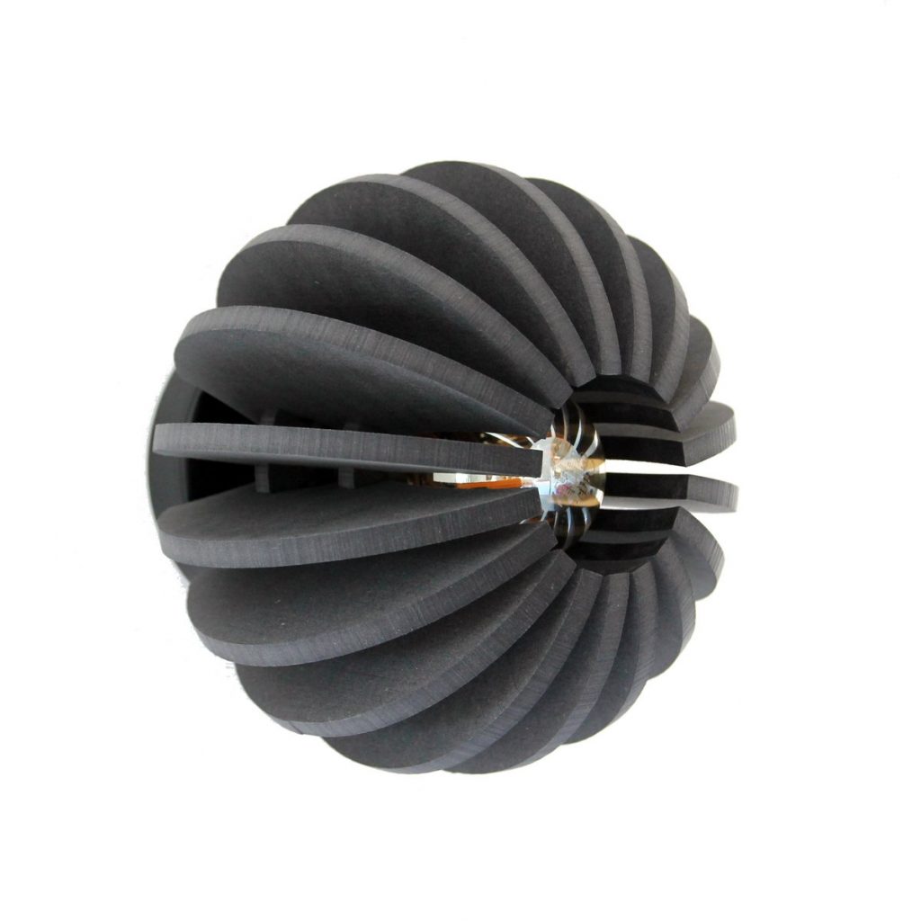 Applique boule D 20cm Wrecking BLACK en MDF noir applique murale design fabrication française