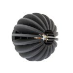 Applique boule D 20cm Wrecking BLACK en MDF noir applique murale design fabrication française