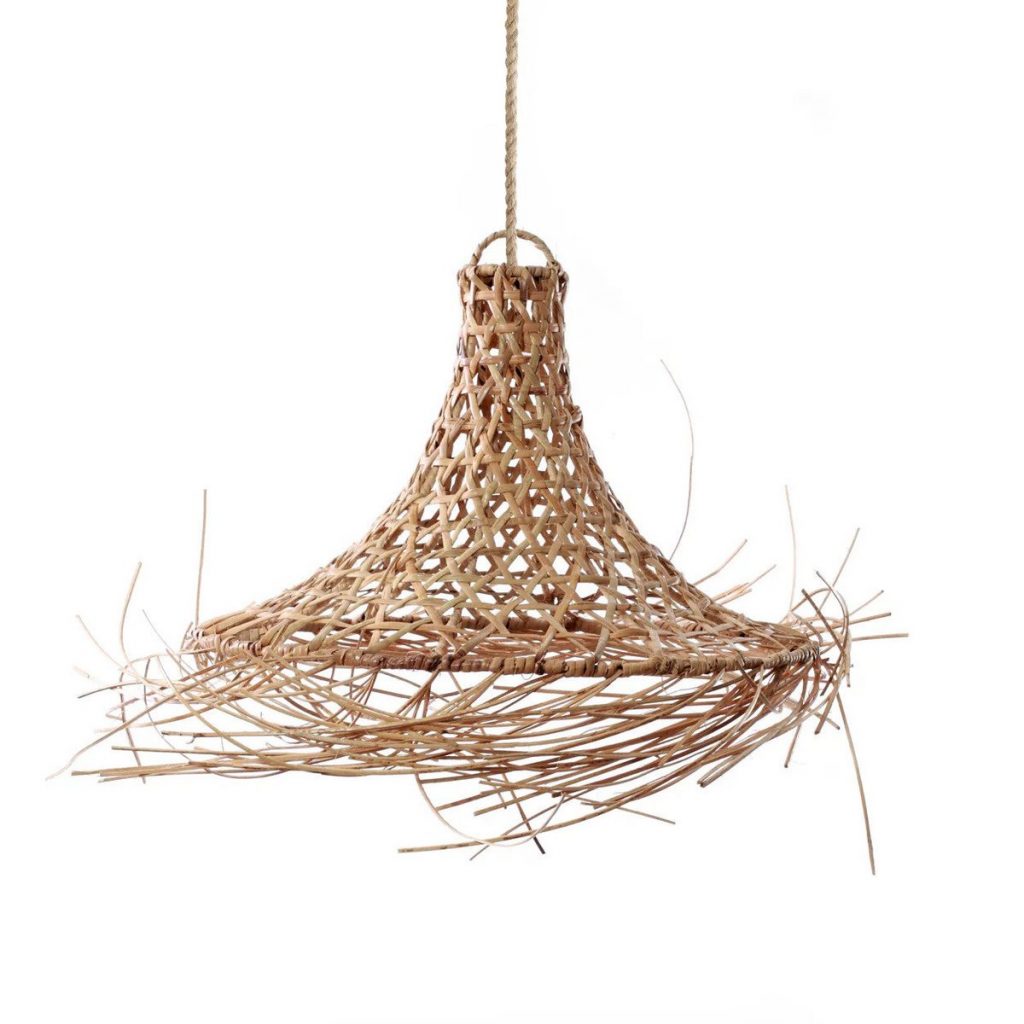 Suspension en rotin Mykonos M au design bohème en fibres naturelles