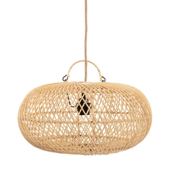 Suspension Wholely en rotin naturel petit format, luminaire bohème arrondi tissé à la main