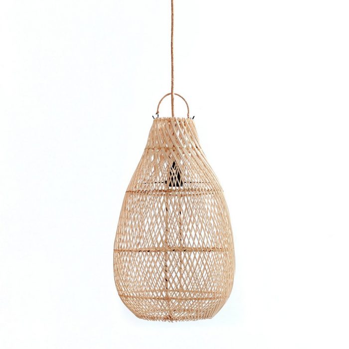 Suspension Kendi en rotin naturel – M