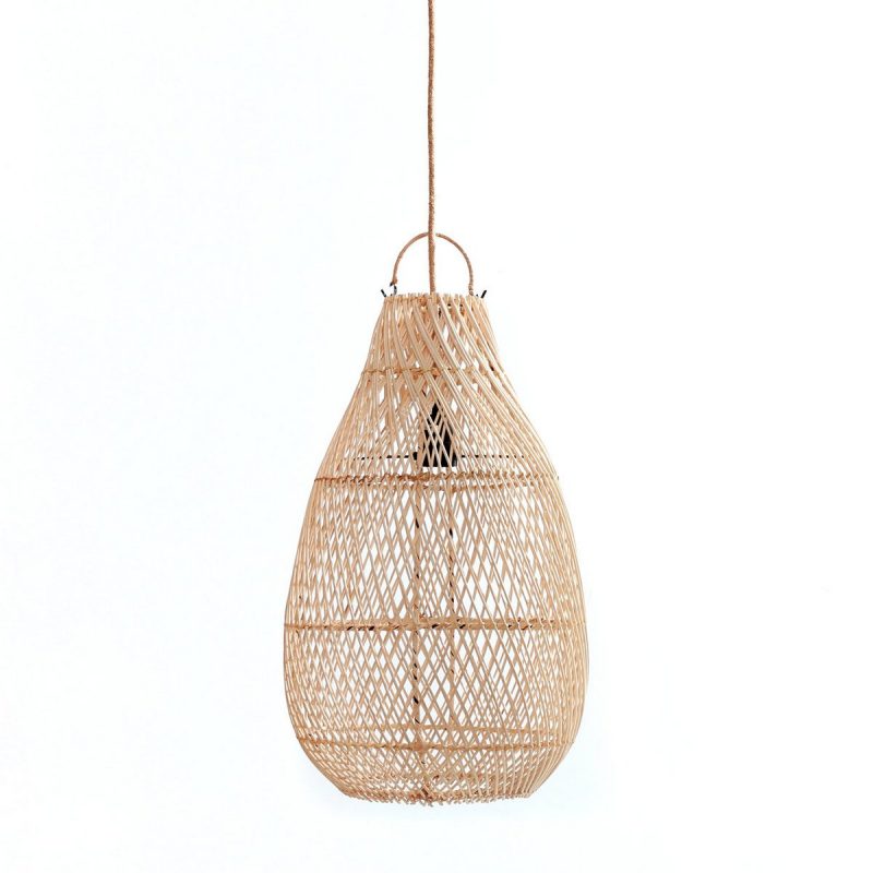 Suspension Kendi en rotin naturel – M