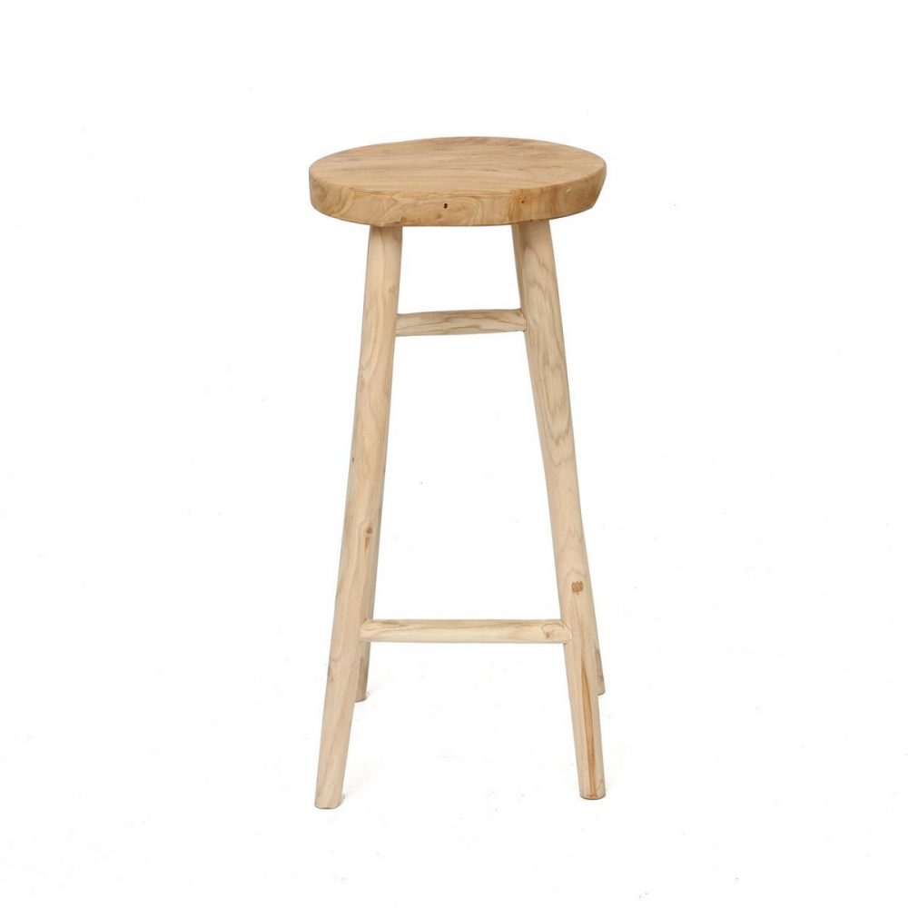 Tabouret de bar en bois de teck Kedut – Naturel