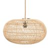 Suspension Wholely en rotin naturel taille M, luminaire bohème arrondi tissé à la main