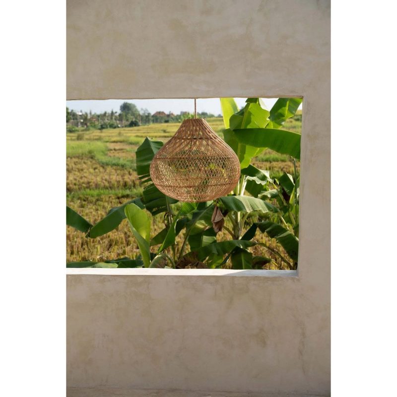 Suspension Bouteille – rotin naturel – M