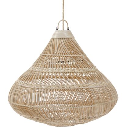 Pendentif goutte en rotin naturel tressé à la main – taille M – suspension décorative artisanale
