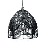 Pendentif Bala - Noir - M suspension en rotin noir tressé à la main luminaire naturel décoratif