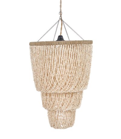 Lustre Coquille Lagon Naturel L, Lustre en coquillages naturels avec cascades décoratives