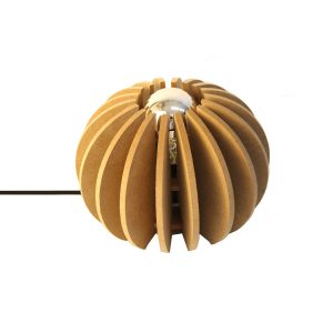Lampe à poser Wrecking brut en bois naturel design arrondi avec éclairage doux et ambiance chaleureuse