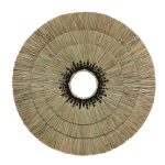 Décoration murale bohème Mengdong en fibres naturelles et coton noir