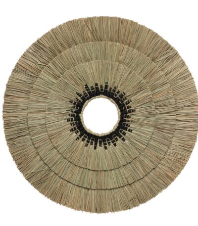 Décoration murale bohème Mengdong en fibres naturelles et coton noir