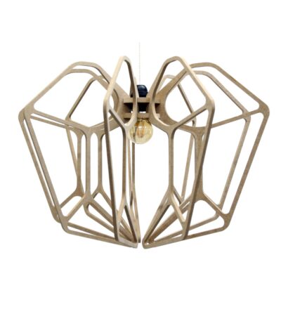 Suspension Diamond - D36cm luminaire bois design géométrique structure ajourée lumière douce intérieure