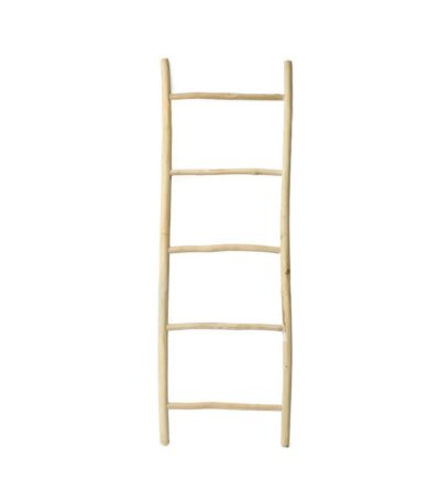 Échelle décorative en bois naturel, rangement design minimaliste pour serviettes et plaids, mobilier décoratif élégant.