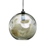 Pendentif Bubbella – Vert Pâle en verre soufflé main forme ronde lumineuse