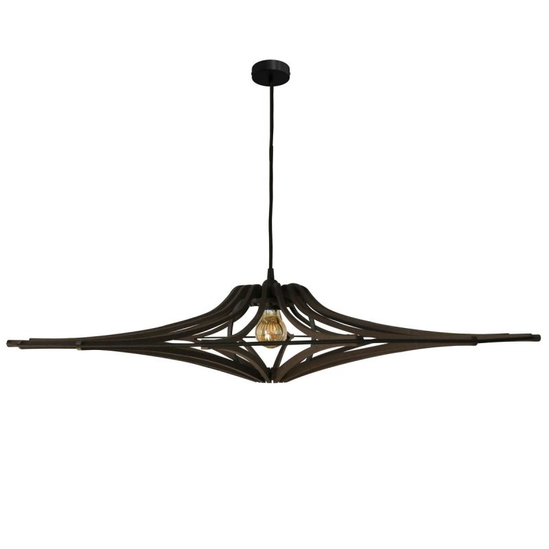 Suspension design bois noir D90 cm – Élastique noir · Kit noir