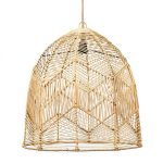 Suspension The Bala naturel L, luminaire bohème en fibres naturelles tressées à la main
