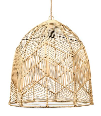 Suspension The Bala naturel L, luminaire bohème en fibres naturelles tressées à la main