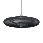Suspension Macaron - Noir - XL en rotin tressé a la main diamètre 150cm luminaire artisanal