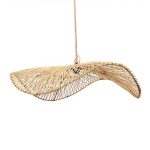 Suspension Le Chapeau – Naturel – L en rotin naturel grand format – design ondulé