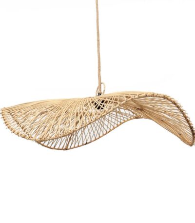 Suspension Le Chapeau – Naturel – L en rotin naturel grand format – design ondulé