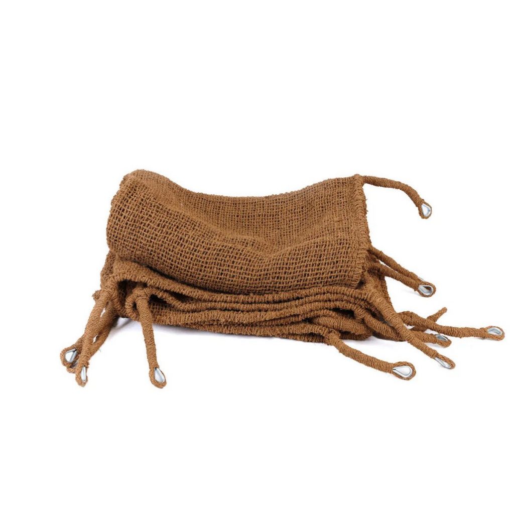 Carré Coco Shade naturel 300x300 en fibre de coco, voile d’ombrage carrée extérieure style organique