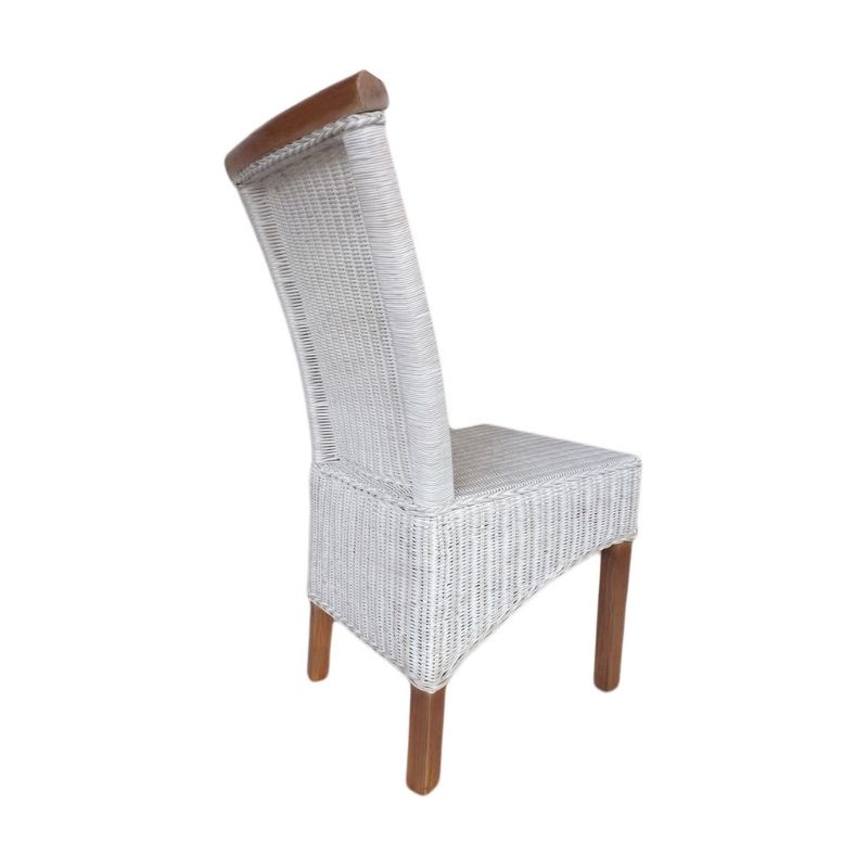 Chaise de salle à manger en rotin blanc Perth – Image 5