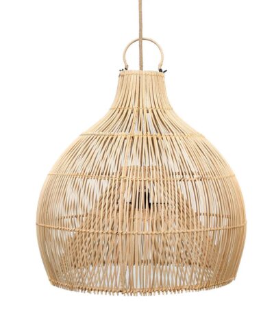 Suspension Lobster Trap - Naturel en rotin tresse a la main luminaire artisanal 55cm